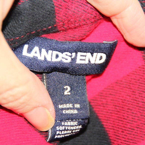 Upcycled women’s flannel heart Valentine’s Day distressed wearable art red plaid - Picture 6 of 6